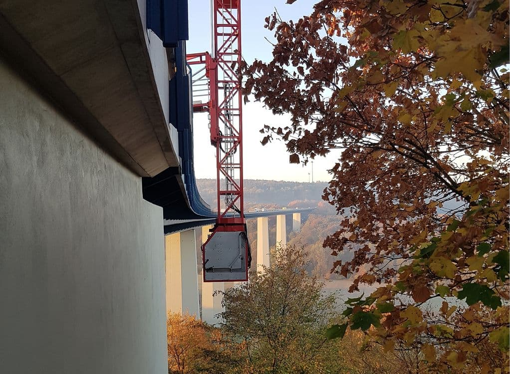 Bauwerksprüfung an der Jagsttalbrücke Widdern Quelle: Stefan Nübler