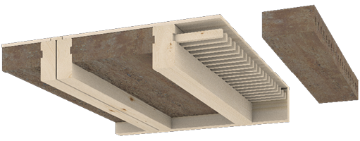 Bild 8 Holz-Lehm-Massivdecke als Stakendecke (Quelle: Leipfinger-Bader)