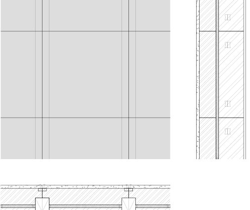 Bild 2 Dreitafelprojektion des Außenwandkonzepts 3 (Quelle: eigene Darstellung)