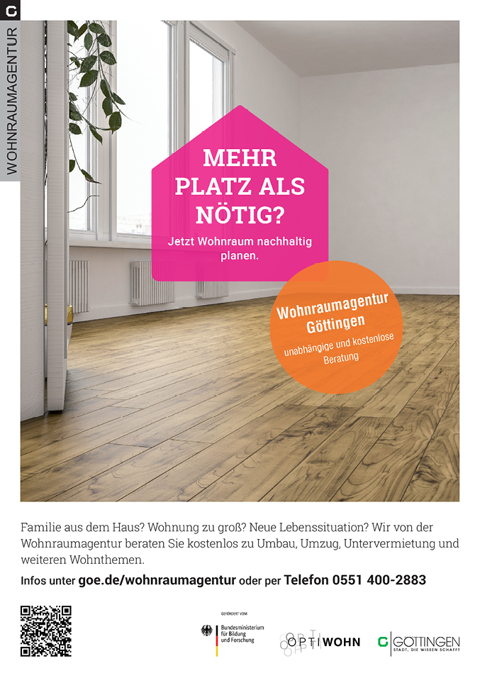 Bild 4 Die Wohnraumagentur Göttingen spricht mit ihren Plakaten die Wohnwünsche der Menschen an (Quelle: Stadt Göttingen)