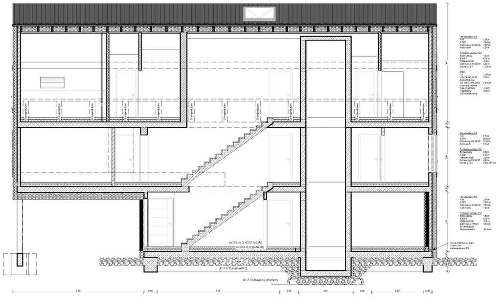 Bild 4 Gebäudeschnitt A-A (Quelle: Brüning + Hart Architekten)