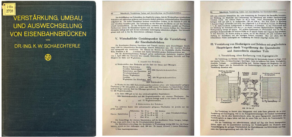 Bild 6 Karl Wilhelm Schaechterle, „Verstärkung, Umbau und Auswechselung von Eisenbahnbrücken“, 1926 (Quelle: gemeinfrei)